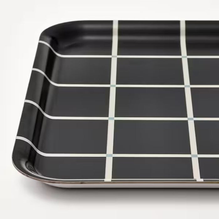 IKEA RÖDKNOT Tray, check pattern black, 33x33 cm