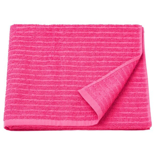 Bright pink bath towel from IKEA VÅGSJÖN collection - stylish and absorbent