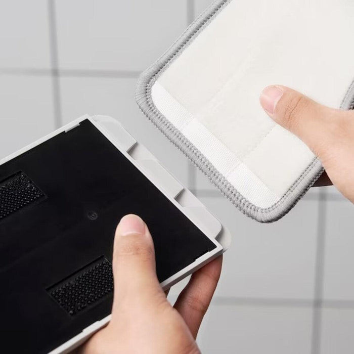 IKEA PEPPRIG Squeeze-Clean Flat mop, Grey, 12x37 cm with Microfibre pad for Flat mop, Grey, 12x37 cm