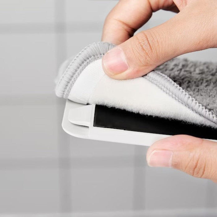 IKEA PEPPRIG Squeeze-Clean Flat mop, Grey, 12x37 cm with Microfibre pad for Flat mop, Grey, 12x37 cm