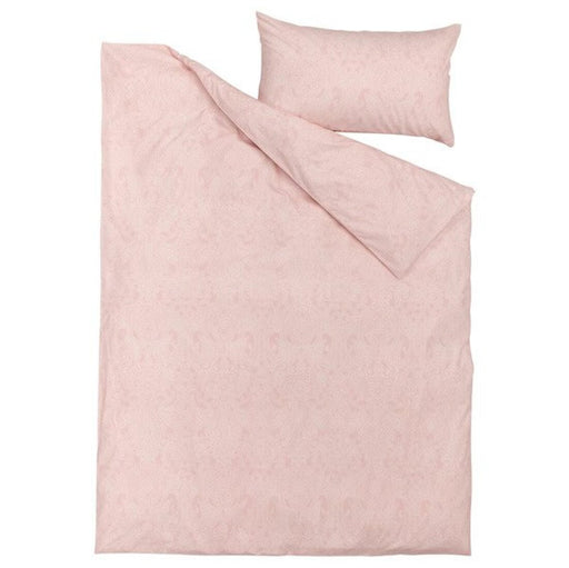 Stylish duvet cover and pillowcase light pink/white-40500699