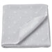 Light grey IKEA LEN blanket with white polka dots, measuring 70x90 cm (28x35 inches), featuring a folded corner and visible stitching along the edges-40496433