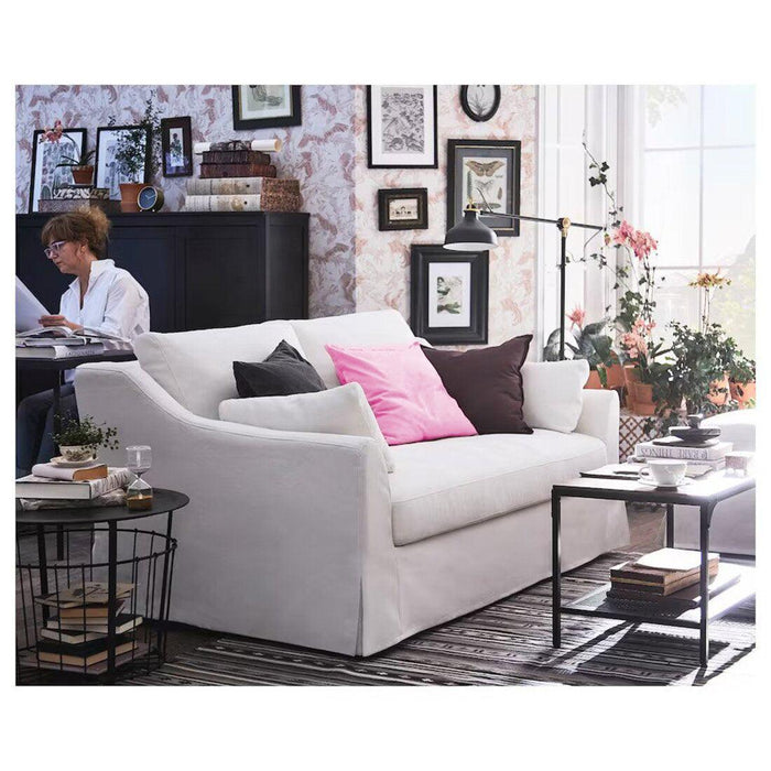 IKEA Inner Cushion pad, White/Soft, 50x50 cm with Cushion Cover, Light Pink, 50x50 cm