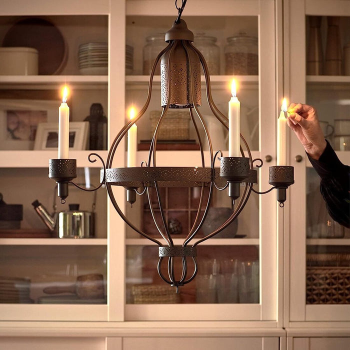 An elegant lighting fixture with four arms, showcasing the exquisite craftsmanship of the IKEA 4-Armed Chandelier