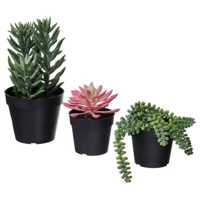 ikea fake succulents IKEA Set of 3 Artificial Potted Succulent Plants for Indoor and Outdoor Use