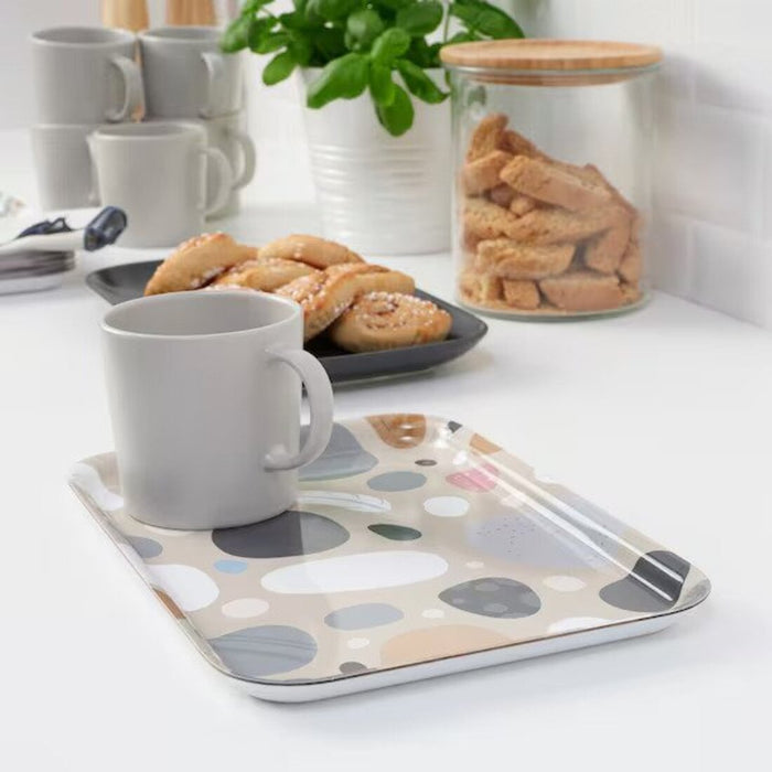 IKEA SOMMARFLOX Tray, patterned stones/multicolour, 20x28 cm (8x11 ")