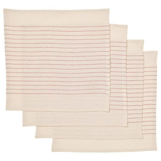 A red and natural striped patterned napkin measuring 30x30 cm-60559189