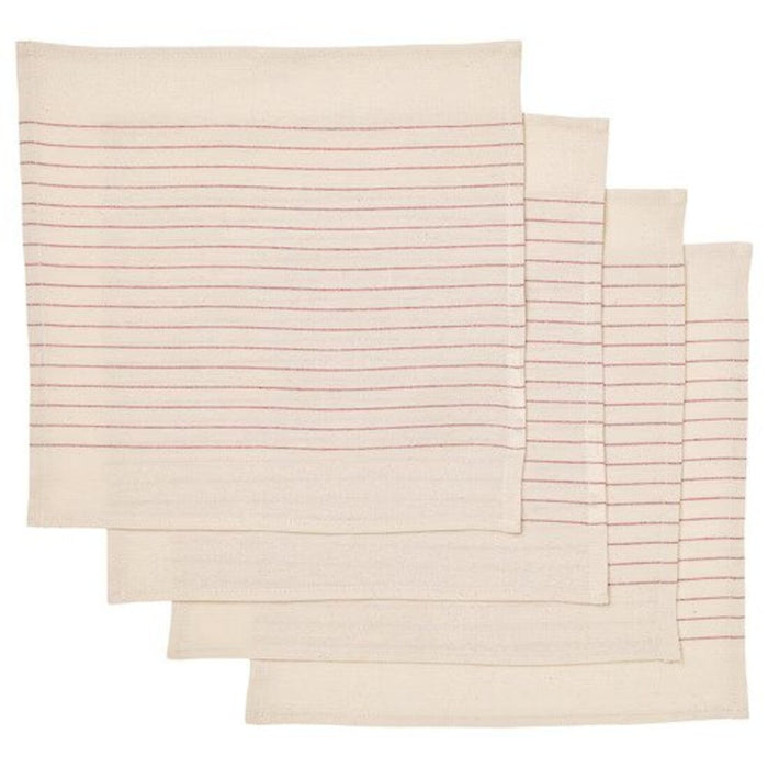 A red and natural striped patterned napkin measuring 30x30 cm-60559189