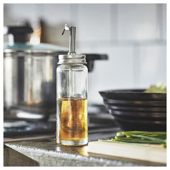 IKEA  CITRONHAJ Spice mill, clear glass/stainless steel, 15 cm (6 ") with Oil/vinegar bottle, clear glass/stainless steel, 16 cm (6 ¼ ")