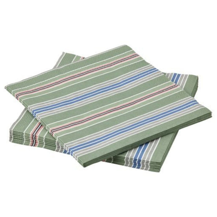 Stack of Striped Multicolor Paper Napkins - IKEA 30 Pack 70527937