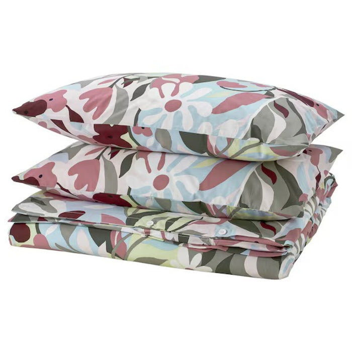 IKEA KORSKOVALL Duvet cover and 2 pillowcases, multicolour/floral pattern, 240x220/50x80 cm (94x87/20x31 ")