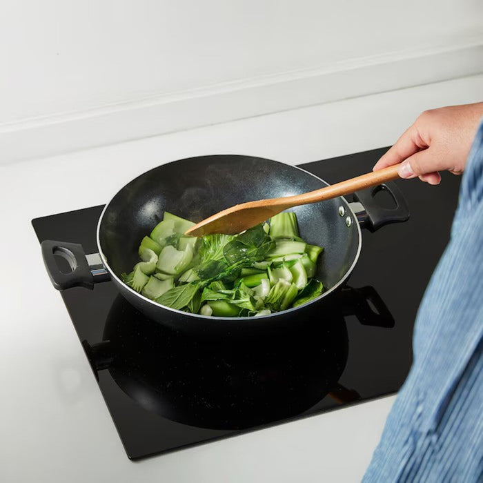 IKEA FRUKTKAKA Kadai wok, non-stick coating grey, 28 cm  with  LÄMPLIG Trivet, stainless steel, 50x28 cm.