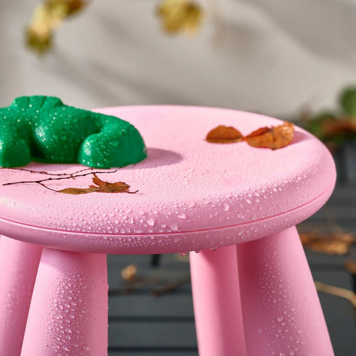 Cheerful pink IKEA MAMMUT stool - perfect size for little kids to sit or reach higher 90581985