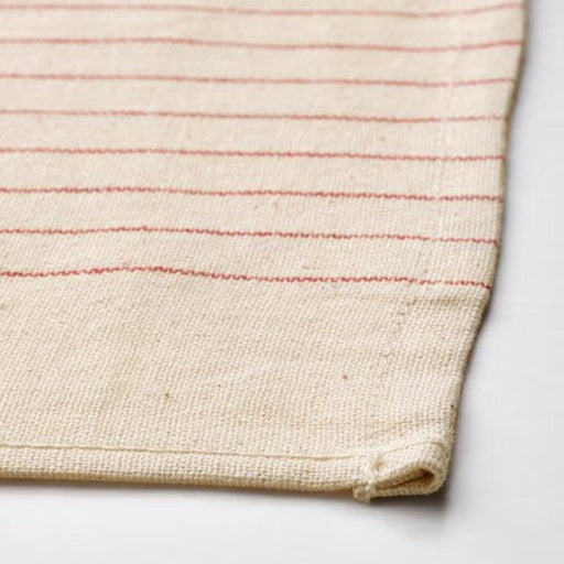 A decorative napkin featuring a red and natural striped pattern, measuring 30x30 cm-60559189