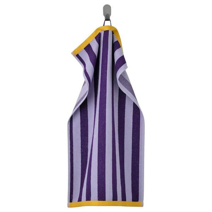 IKEA ENSKOTTMAL/VIKFJÄRD Bath towel, lilac/striped, 70x140 cm with Hand towel, lilac/striped, 40x70 cm and Washcloth, white30x30 cm