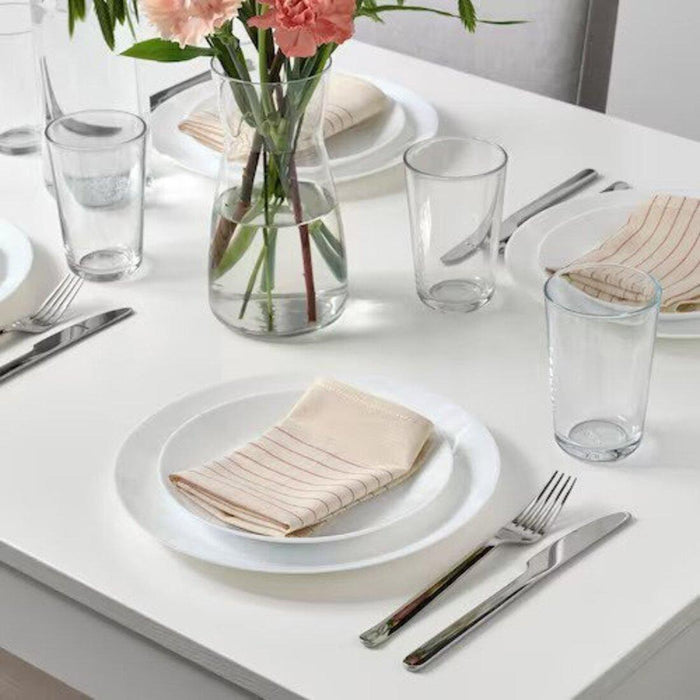 IKEA MOPSIG12-piece cutlery set with VIPPSTARR Napkin striped pattern red/natural30x30 cm