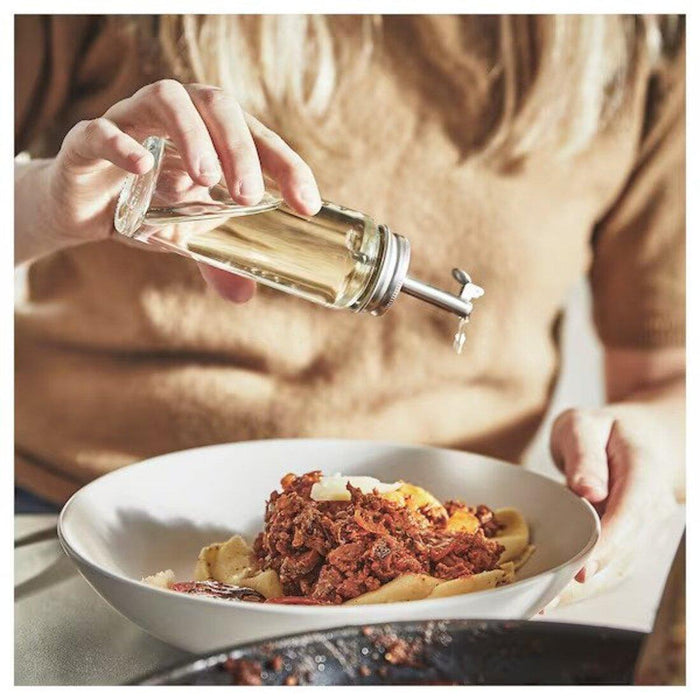 IKEA  CITRONHAJ Spice mill, clear glass/stainless steel, 15 cm (6 ") with Oil/vinegar bottle, clear glass/stainless steel, 16 cm (6 ¼ ")