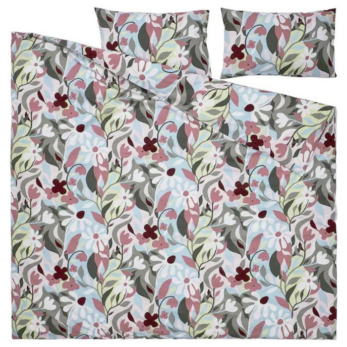 IKEA KORSKOVALL Duvet cover and 2 pillowcases, multicolour/floral pattern, 240x220/50x80 cm (94x87/20x31 ")
