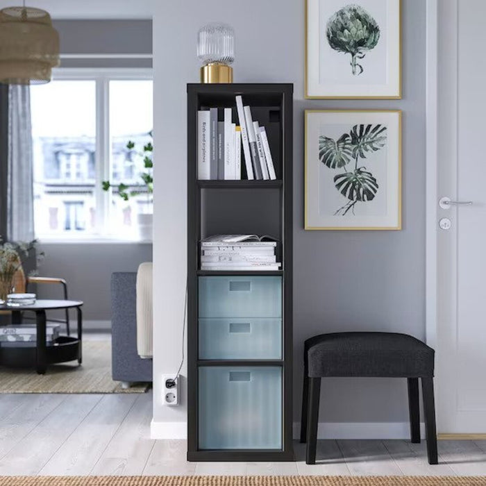 A room with neatly arranged IKEA storage boxes with lids - keep your space clutter-free and organized.