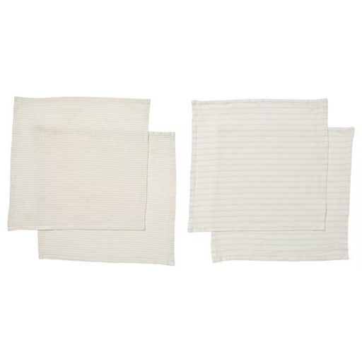 A light beige/off-white striped patterned napkin measuring 35x35cm-         00526578