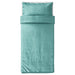 A stylish bedding ensemble featuring a duvet cover and two pillowcases gray turquoise, 150x200/50x80 cm(59x79/20x32 ").