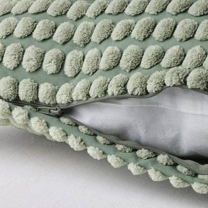 IKEA FIALISA Cushion pad, white, 50x50 cm with Cushion cover, pale grey-green, 50x50 cm