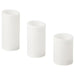 IKEA white LED block candles, set of 3, ideal for cozy indoor ambiance.40520452     

