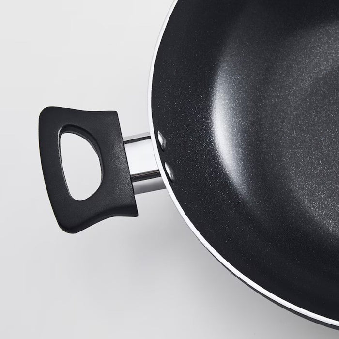IKEA FRUKTKAKA Kadai wok, non-stick coating grey, 28 cm  with  LÄMPLIG Trivet, stainless steel, 50x28 cm.
