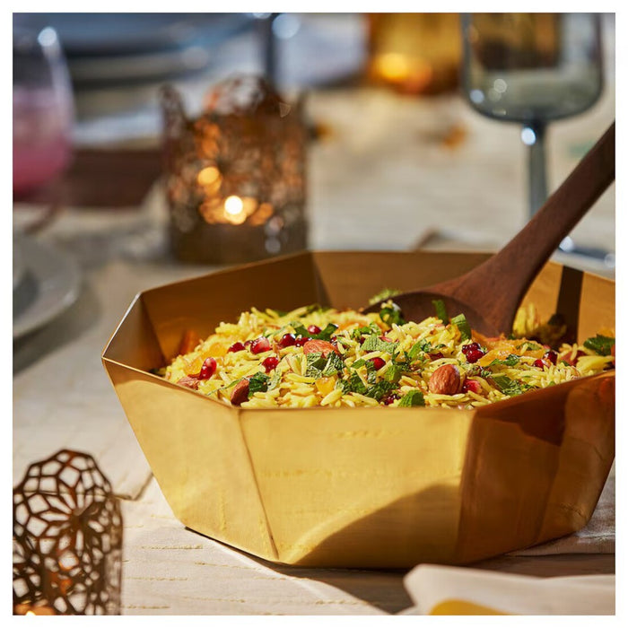 IKEA GOKVÄLLÅ Serving bowl, gold-colour, 26x26x9 cm (10x10x4 ")