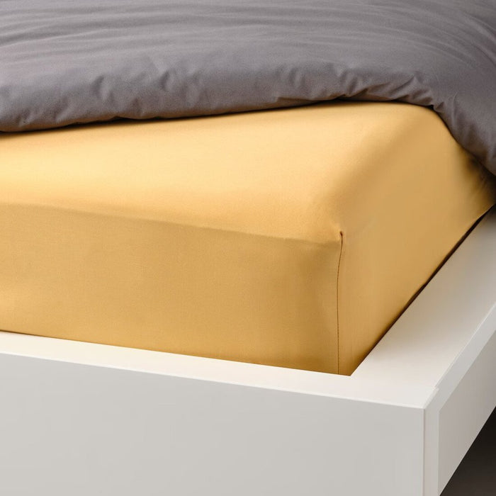 IKEA NATTJASMIN Fitted sheet, yellow