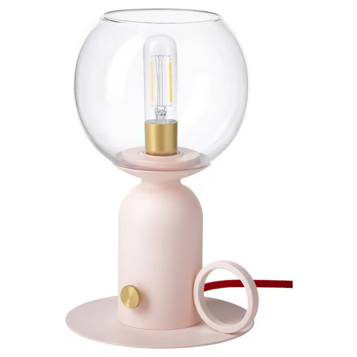 ikea ÅSKMULLER Table lamp, dimmable light pink/red, 24 cm (9 ")30576232