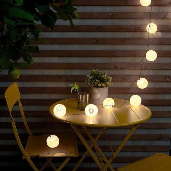 12-Light Outdoor LED Chain in Yellow Dots: SOMMARLÅNKE-10544628