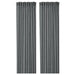 IKEA MILDRUN Curtains: Dark Grey with Subtle Stripes 60480803