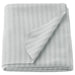Folded light gray fleece blanket with a subtle striped pattern, soft and cozy texture, ideal for home or travel use.-70304890