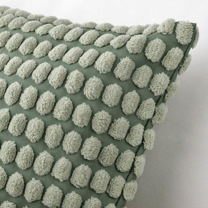 IKEA FIALISA Cushion pad, white, 50x50 cm with Cushion cover, pale grey-green, 50x50 cm