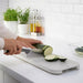 Close-up of Ikea LILLHAVET chopping board in elegant light grey