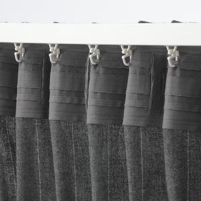Chic Striped Drapes in Dark Grey - IKEA MILDRUN Collection    60480803