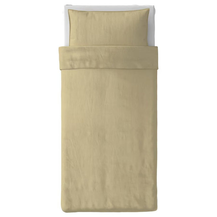 Stylish duvet cover and pillowcase Light beige-green from IKEA-70490806