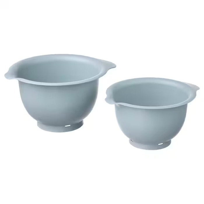 Image of the smooth, glossy finish of the mixing bowls: "The smooth, glossy finish of the white IKEA mixing bowls for easy cleaning." -50545918