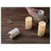 "Indoor white LED block candles, set of 3 by IKEA. Rechargeable and elegant.40520452     

