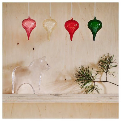 IKEA's touch of holiday magic: VINTERFINT glass bauble in mixed colors, 6 cm (2 ¼ inches)- 00560789