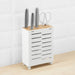 Stylish bamboo knife block: 23 cm with white accents-50497719