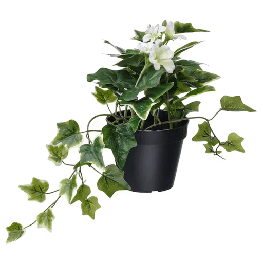 Digital Shoppy IKEA Artificial potted plant, in/outdoor Geranium/hanging white12 cm low maintenance lifelike realistic artificial indoor outdoor