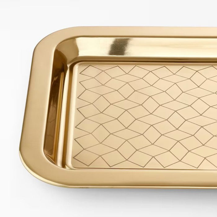 IKEA GOKVÄLLÅ Serving tray, metal gold-colour, 46x34 cm-Serve in Style —