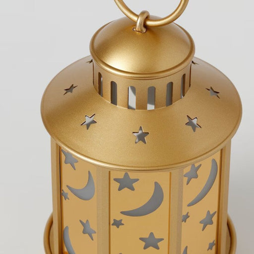 IKEA LED lantern in a stylish brass color, powered by batteries for convenience  60543122