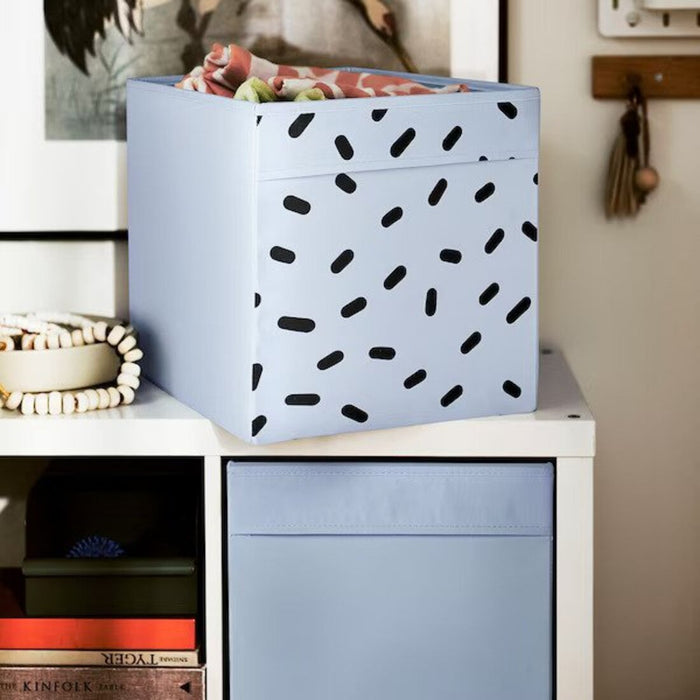 Stylish storage container with blue and black design, 33x38x33 cm-30558153