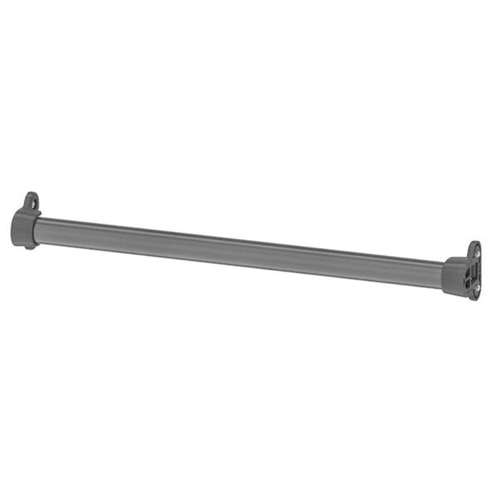 IKEA KOMPLEMENT Clothes rail, dark grey, 50 cm with BUMERANG Hanger, natural (5pack) and RENSHACKA Clothes cover, transparent white