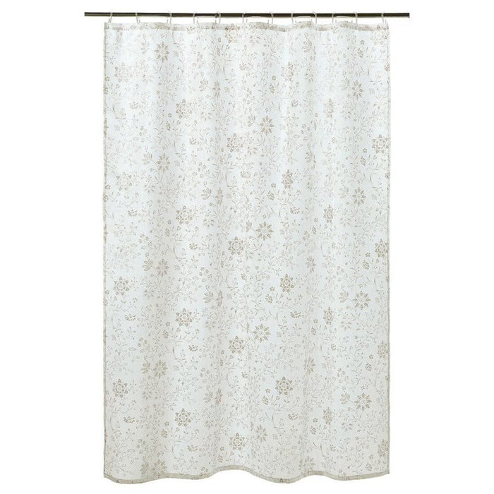 IKEA shower curtain in white and dark beige, measuring 180x200 cm, adds style to your bathroom 30474912