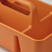 Side view of the IKEA STACKSTOD desk organizer, showcasing its bright orange color and practical design. 50591142  