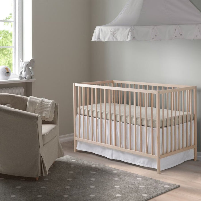 Safe and sturdy beech wood Ikea Cot for newborns 70443004